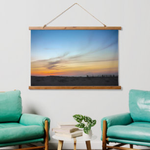 Zonsopgang bij het strand hangend wandkleed