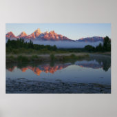 Zonsopgang bij Schwabacker Landing in Grand Teton Poster (Voorkant)