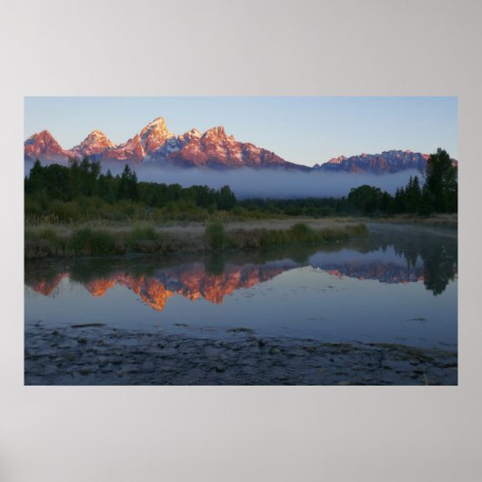 Zonsopgang bij Schwabacker Landing in Grand Teton Poster (Voorkant)