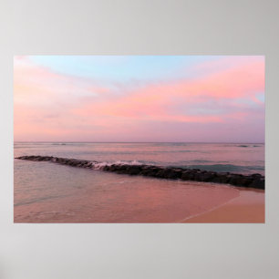 Zonsopgang bij Waikiki Beach Poster