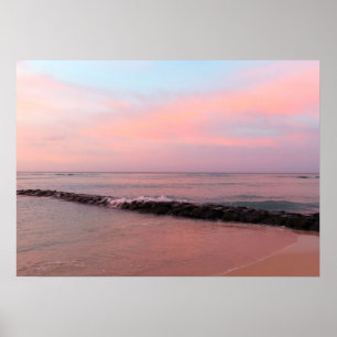 Zonsopgang bij Waikiki Beach Poster