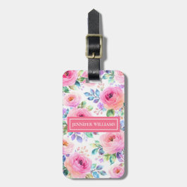 Zonsopgang Bloem Boho Aangepaste Naam Ontwerp Bagagelabel