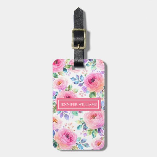 Zonsopgang Bloem Boho Aangepaste Naam Ontwerp Bagagelabel (Voorkant verticaal)