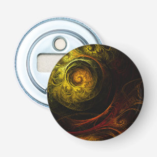 Zonsopgang Bloemig Rood Abstract Kunst Knop Button Flesopener