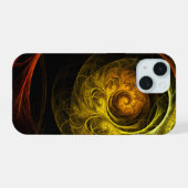 Zonsopgang Bloemig Rood Abstracte Kunst iPhone 15 Case (Achterkant horizontaal)