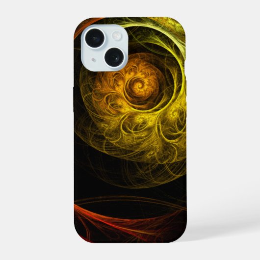 Zonsopgang Bloemig Rood Abstracte Kunst iPhone 15 Case (Achterkant)