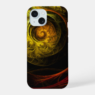 Zonsopgang Bloemig Rood Abstracte Kunst iPhone 15 Case