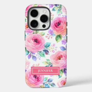 Zonsopgang Bloemige Boho Aangepaste Naam Ontwerp iPhone 16 Pro Hoesje