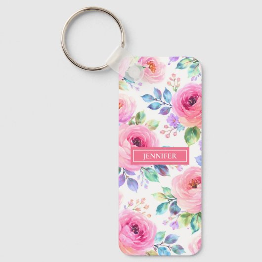 Zonsopgang Bloemige Boho Aangepaste Naam Ontwerp Sleutelhanger (Voorkant)