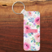 Zonsopgang Bloemige Boho Aangepaste Naam Ontwerp Sleutelhanger (Voorkant)