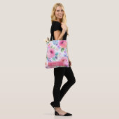 Zonsopgang Bloemige Boho Aangepaste Naam Ontwerp Tote Bag (Op model)