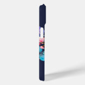 Zonsopgang Boho Bloemig Navy Monogram Case-Mate iPhone Case (Achterkant / Rechts)