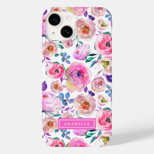 Zonsopgang Boho Bloemige Monogram Case-Mate iPhone Case (Achterkant)