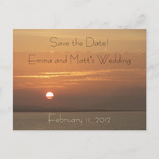 Zonsopgang boven Aruba Save the Date Briefkaart (Voorkant)