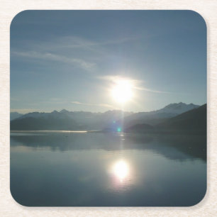 Zonsopgang boven College Fjord Alaska Fotografie Kartonnen Onderzetters
