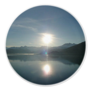 Zonsopgang boven College Fjord Alaska Fotografie Keramische Knop