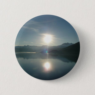 Zonsopgang boven College Fjord Alaska Fotografie Ronde Button 5,7 Cm