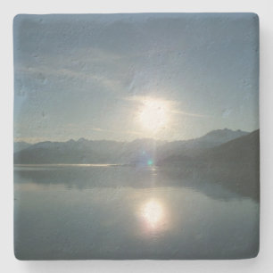 Zonsopgang boven College Fjord Alaska Fotografie Stenen Onderzetter
