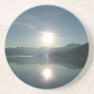 Zonsopgang boven College Fjord Alaska Fotografie Zandsteen Onderzetter