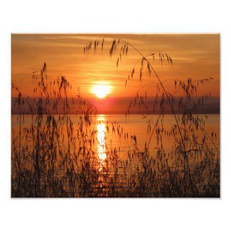 Zonsopgang boven de baai foto afdruk