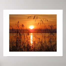Zonsopgang boven de baai poster
