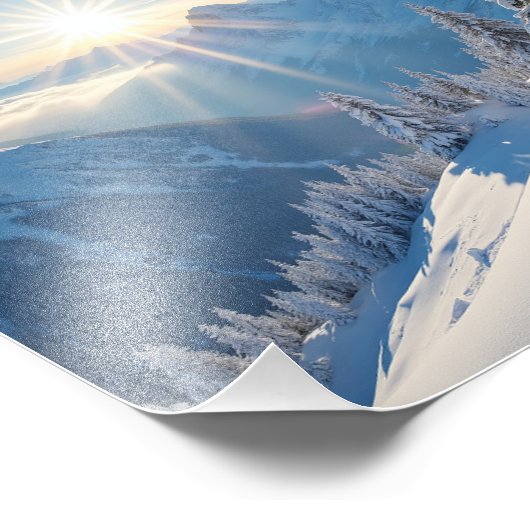 Zonsopgang boven de bergen van Amerika Foto Afdruk (Hoek)