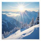 Zonsopgang boven de bergen van Amerika Foto Afdruk (Voorkant)