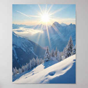 Zonsopgang boven de bergen van Amerika Poster