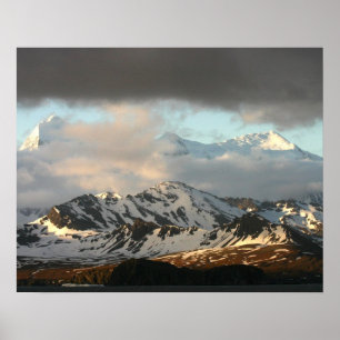 Zonsopgang boven de bergketens op South 2 Poster