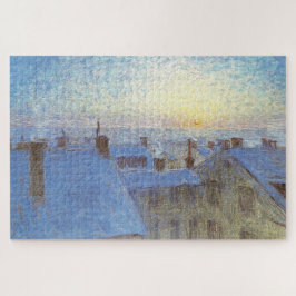 Zonsopgang boven de daken (door Eugène Jansson) Legpuzzel