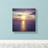 Zonsopgang boven de golven van de oceaan canvas afdruk (Insitu (Houten vloer))