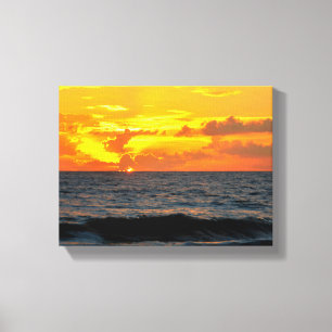 Zonsopgang boven de oceaan Canvasprint Canvas Afdruk