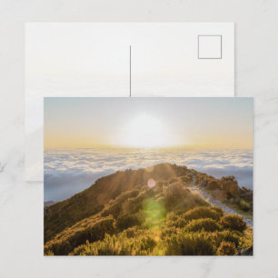 Zonsopgang boven de wolken in Madeira, Pico Ruivo Briefkaart
