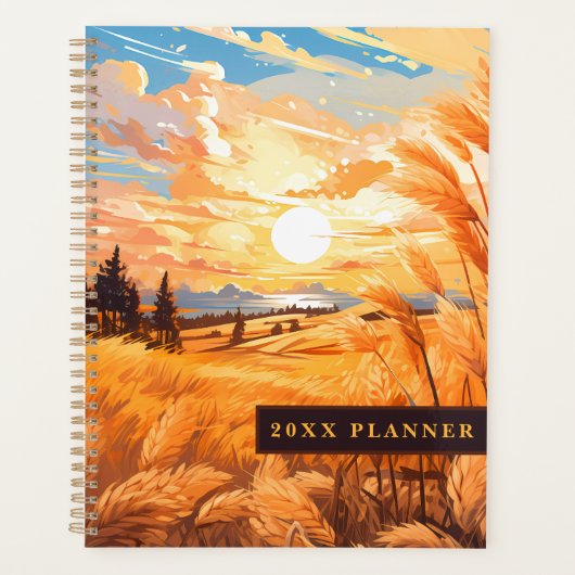Zonsopgang boven een tarweveld planner (Voorkant)
