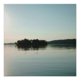 Zonsopgang boven het rustige meer perfect poster