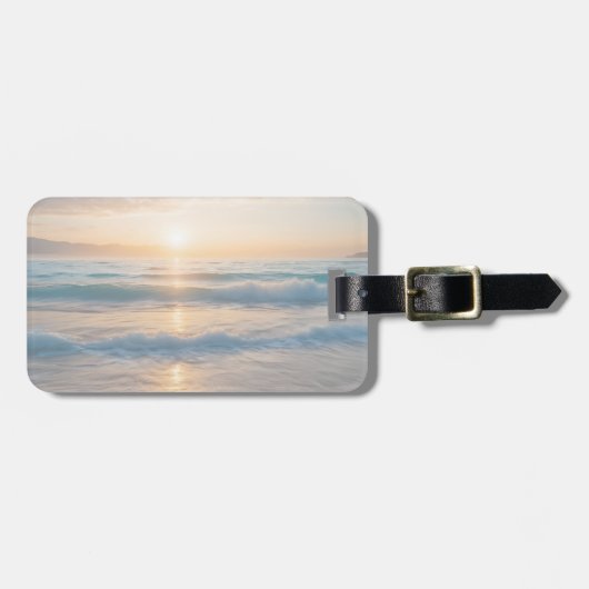 Zonsopgang boven het strand bagagelabel (Voorkant horizontaal)