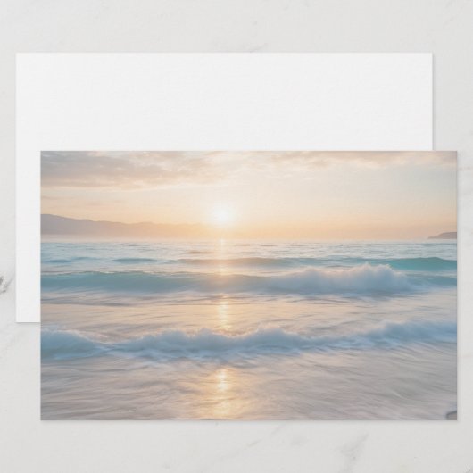 Zonsopgang boven het strand briefpapier (Voorkant / Achterkant)