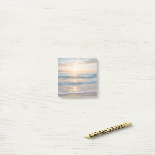 Zonsopgang boven het strand post-it® notes (Op bureau)