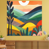 Zonsopgang boven Rolling Hills Canvas Afdruk (Insitu (Woonkamer))
