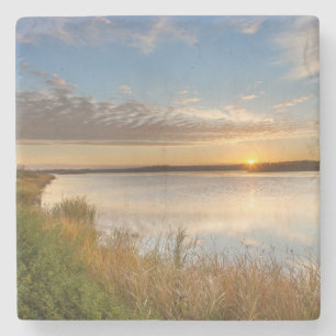 Zonsopgang boven wetlands bij Arrowwood National Stenen Onderzetter