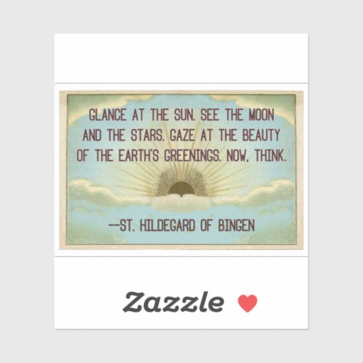  zonsopgang briefkaart St. Hildegard van Bingen Sticker (Vel)