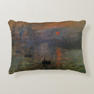 Zonsopgang door Claude Monet, Vintage Kunst Accent Kussen