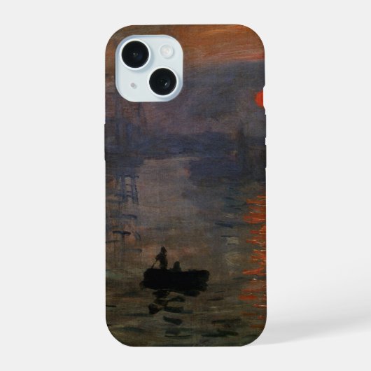 Zonsopgang door Claude Monet, Vintage Kunst iPhone 15 Hoesje (Achterkant)