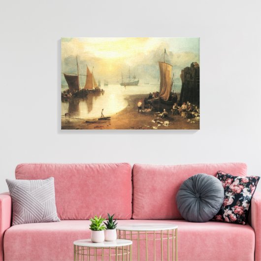 Zonsopgang door nevel van Joseph Turner Canvas Afdruk (Insitu (Woonkamer))