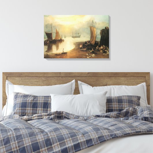 Zonsopgang door nevel van Joseph Turner Canvas Afdruk (Insitu (Slaapkamer))