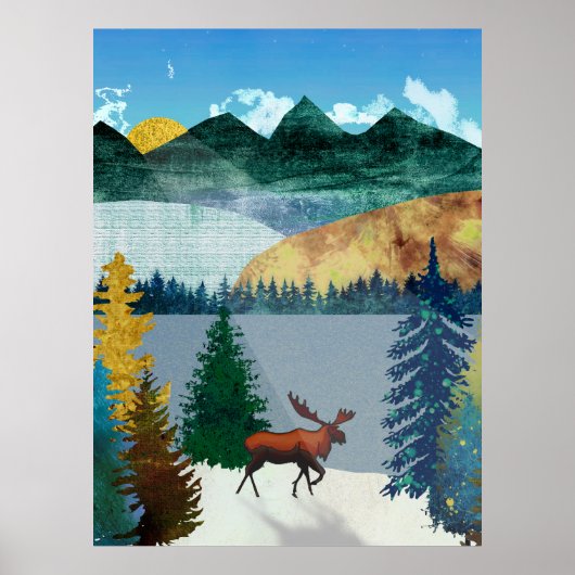 Zonsopgang Eland Poster (Voorkant)