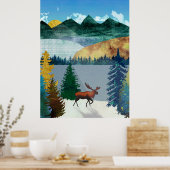 Zonsopgang Eland Poster (Keuken)