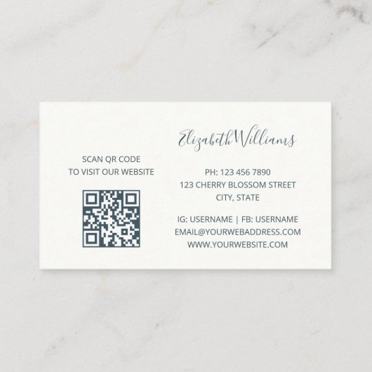 Zonsopgang en gras | QR-code Visitekaartje (Achterkant)