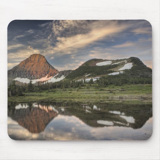 Zonsopgang en reflectie, Glacier National Park, Muismat (Voorkant)
