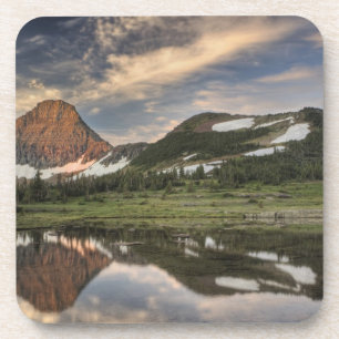 Zonsopgang en reflectie, Glacier National Park, Onderzetter